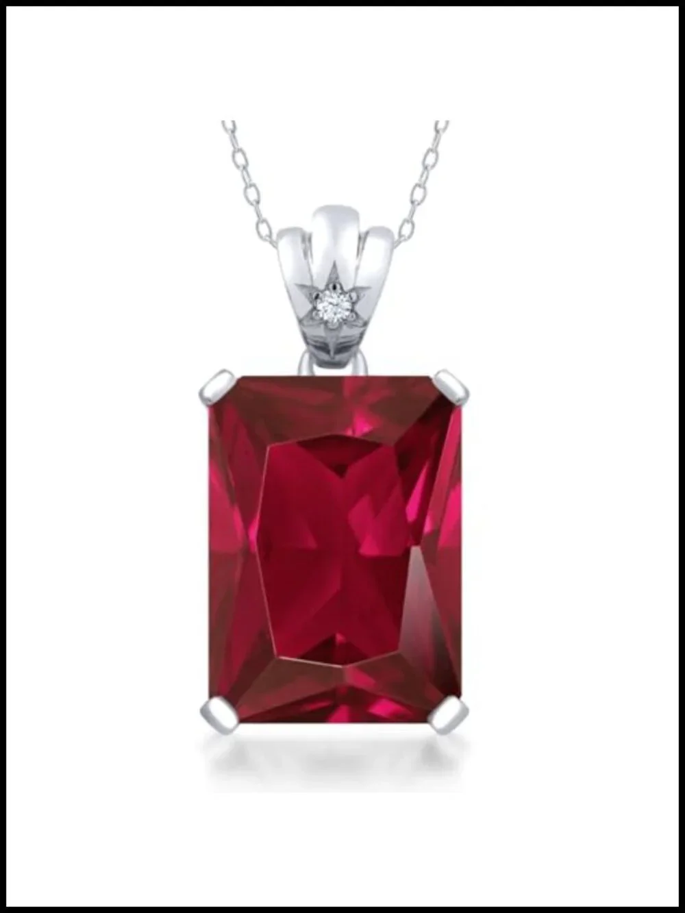 925 Sterling Silver 20ctw Gemstone Birthstone Pendant Necklace 18